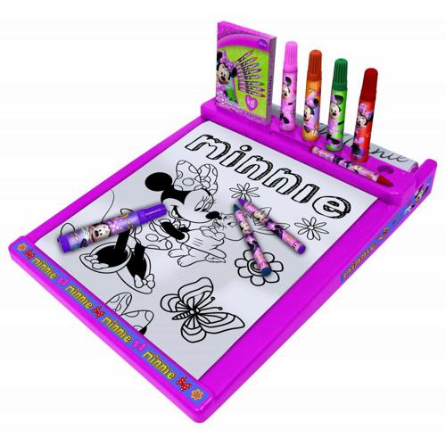 Disney Minnie Mouse Kinder Malunterlage Violett Wachsmalstifte Filzstifte