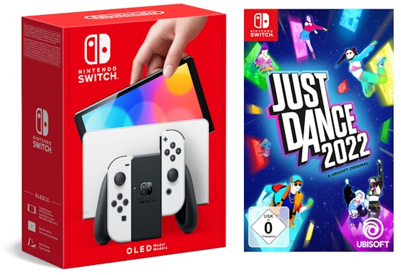 Nintendo Switch OLED + Just Dance 2022 für 321€ – Handheld-Konsole mit 7" OLED-Display
