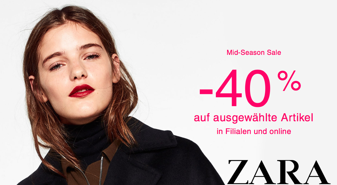 Bis zu 40% Rabatt bei Zara – auf ausgewählte Artikel