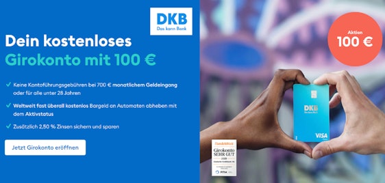 DKB Girokonto mit 100€ Prämie » kostenloses Gehaltskonto mit DKB-Visa-Card 🤑