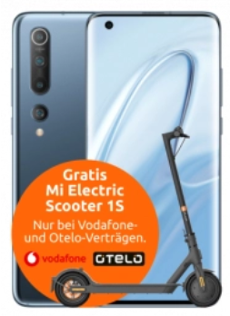 Xiaomi Mi 10 (128GB) + Xiaomi Mi Scooter 1S + Amazon-Gutschein im Vodafone L+ (Young/GigaKombi) für 37€/Monat - 15 GB LTE (Young/GigaKombi: 20GB), Allnet- und SMS-Flat, EU-Roaming