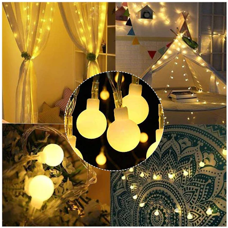 13m Globe Lichterkette 100 LED 8 Modi Stimmungslichter Warmweiße Lichterkettes Weinachtsbeleuchtung