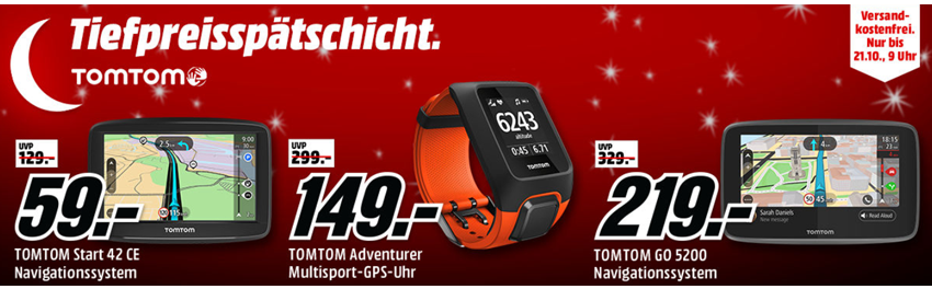 TomTom Tiefpreisspätschicht bei Media Markt - z. B.TomTom Spark 3 Cardio Fitnesstracker für 99€