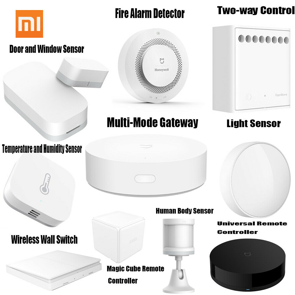 Xiaomi Tür-und Fenstersensor Feueralarmmelder Lichtsensor Gateway APP Smart Kits für 27,99€