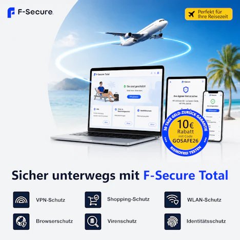 F-Secure Total mit 10 € Rabatt: Rundum-Schutz für Geräte, Identität und Privatsphäre