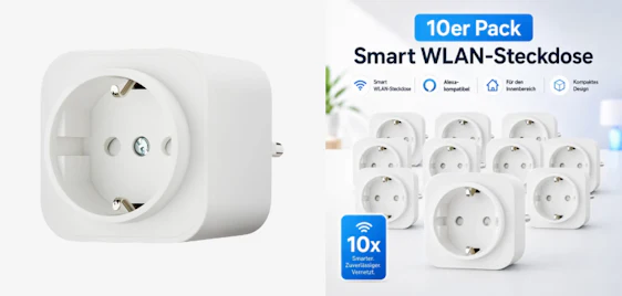 5€ pro Stück 💡 10x Amazon Basics Smarte WLAN-Steckdose für 50€
