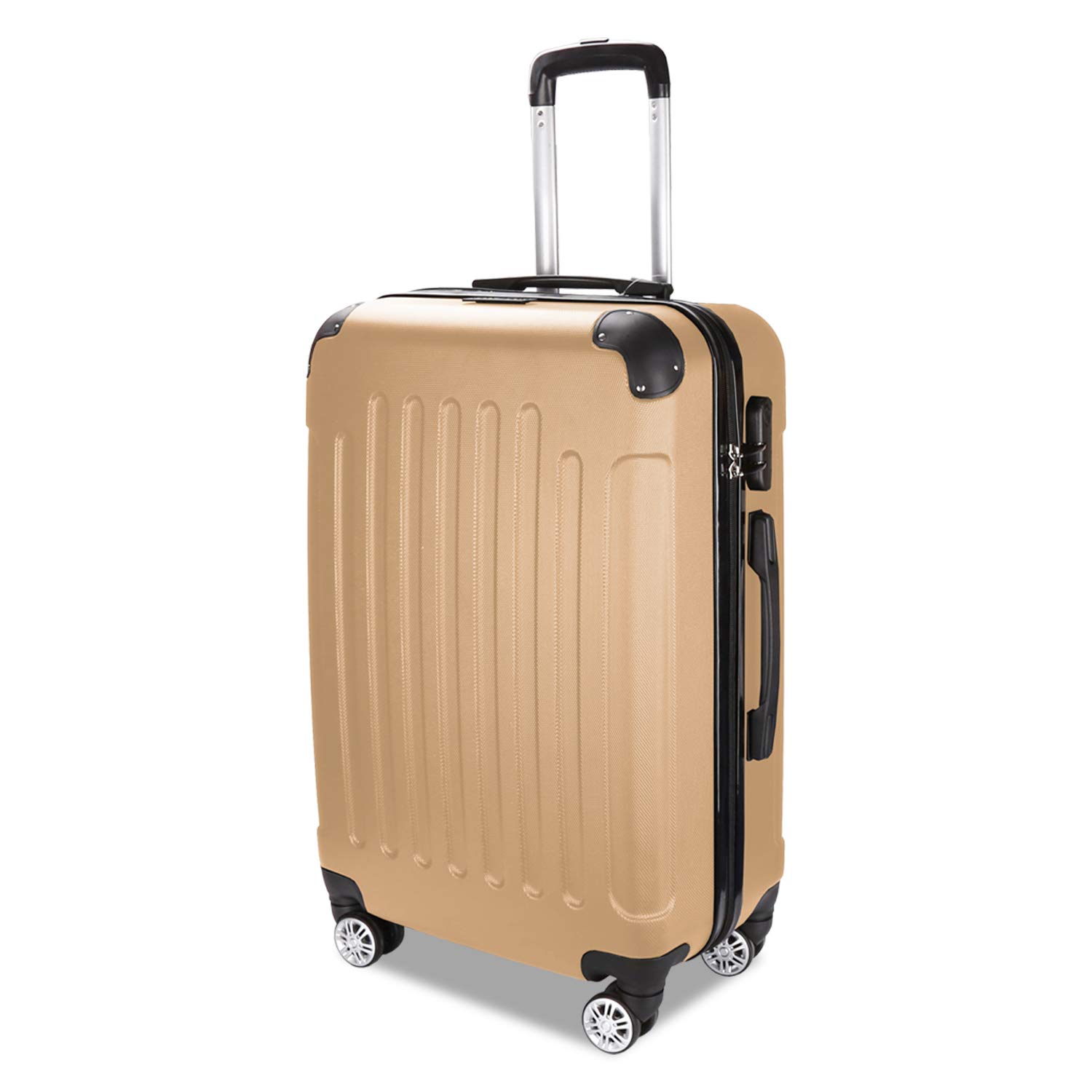 TolleTour Trolley Koffer mit Zahlenschloss ABS-Hartschale Alu-Teleskopgriff Hartschalenkoffer mit 4 360° Rollen