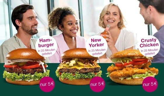 Happy Days bei burgerme: Hamburger, New Yorker und Crusty Chicken für nur je 5€