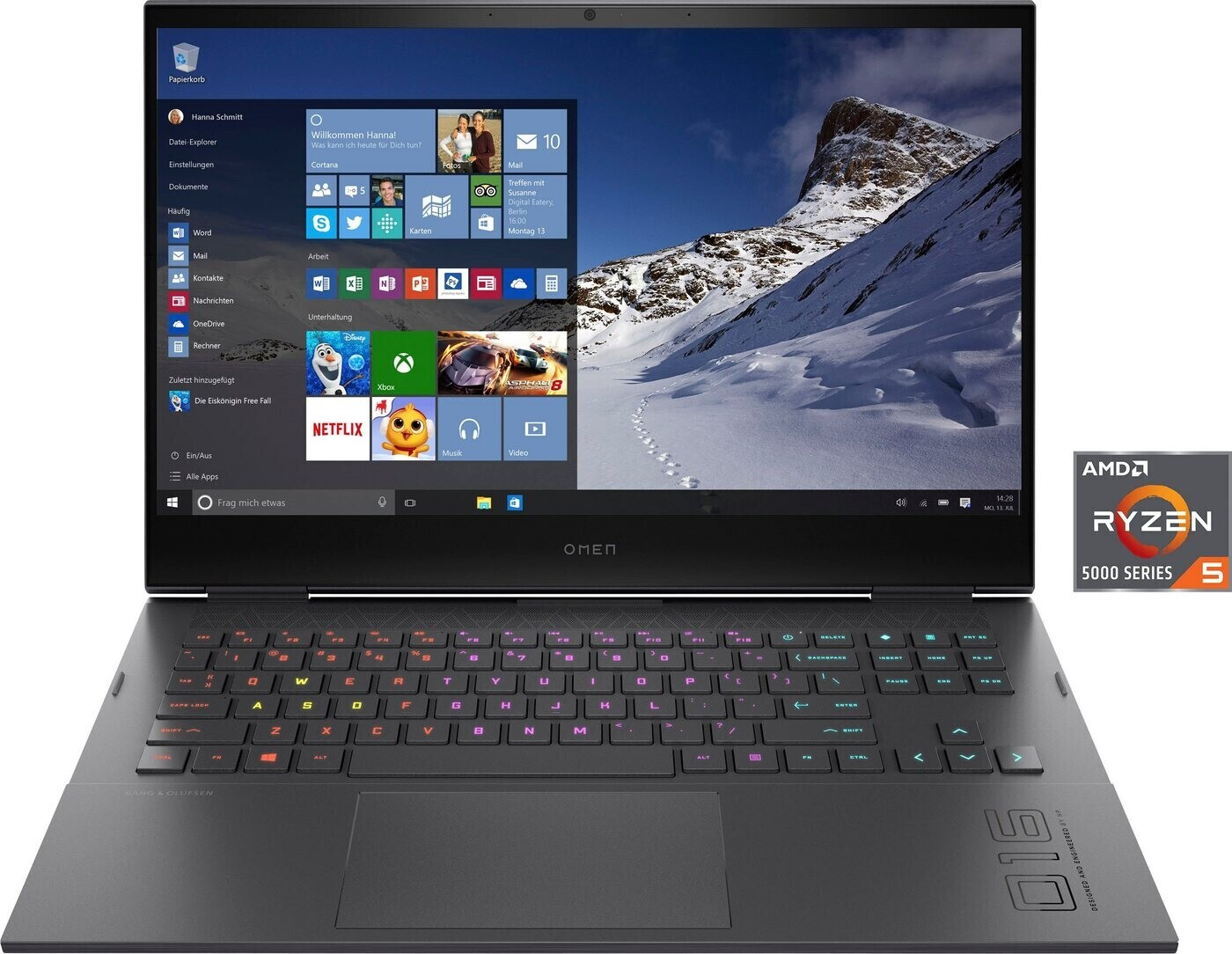 HP Omen 16 für 722€ - 16,1" Gaming Notebook mit Ryzen 5, 16GB RAM &amp; Radeon RX 6.600M 