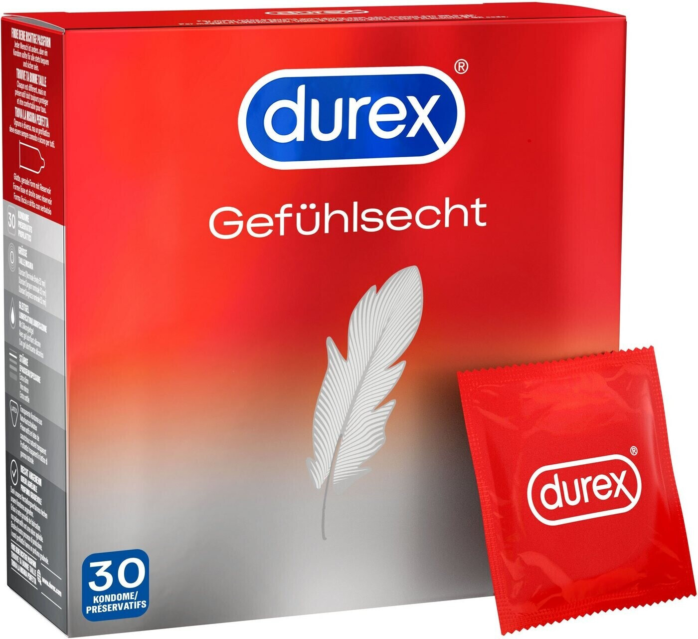30x Durex Gefühlsecht Ultra für 13€ - Kondome mit 20% dünnerem Material, 52mm breit