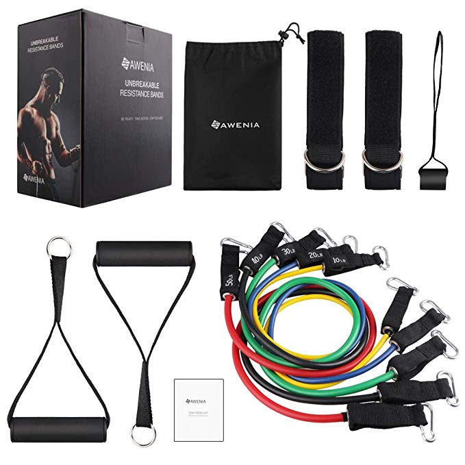 Widerstand Bänder Set [bis zu 150 lbs] Fitnessbänder Tube Set 