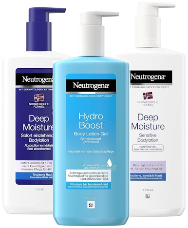 Neutrogena Bodylotion (400ml) ab 3,74€ - in den Sorten Deep Moisture, Hydro Boost und Sensitive