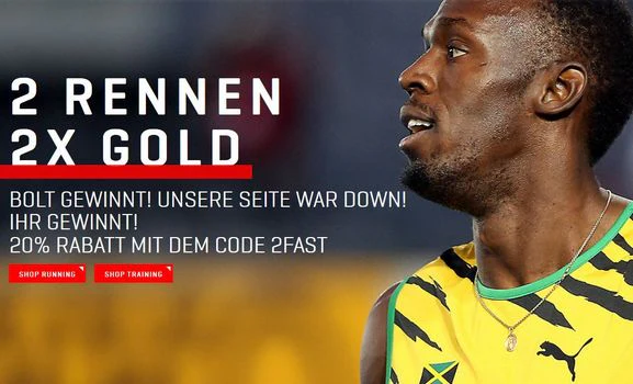 20 prozent auf bereits reduzierte Artikel bei Puma
