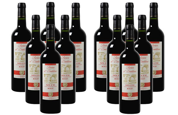 Sehr günstiger Merlot bei Weinvorteil dank Gutscheincode - z.B. 1 Flasche Baron d'Emblème für 1,77€