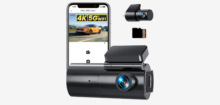 GKU D600 Dashcam für 55€ - 4K Dual-Aufnahme, WiFi-Steuerung, Nachtmodus