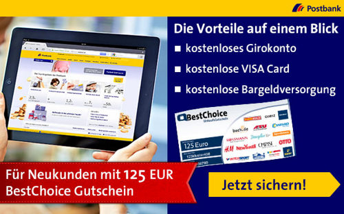 125€ Gutschein für ein Postbank Konto