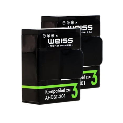 GoPro 3+ / 3 Akku von Weiss für 7,89€ 1Stk, 11,89€ 2Stk. bei Amazon