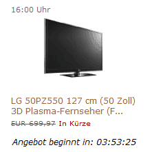 LG 50PZ550 für 498€ - 50" 3D Full HD Plasma (Update)