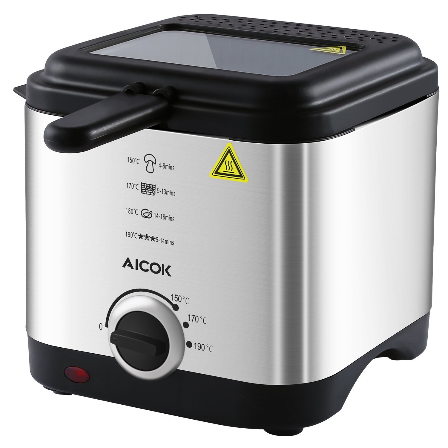 Aicok 1.5L Fritteuse Temperaturkontrolle und Abnehmbarer Deckel für 21€