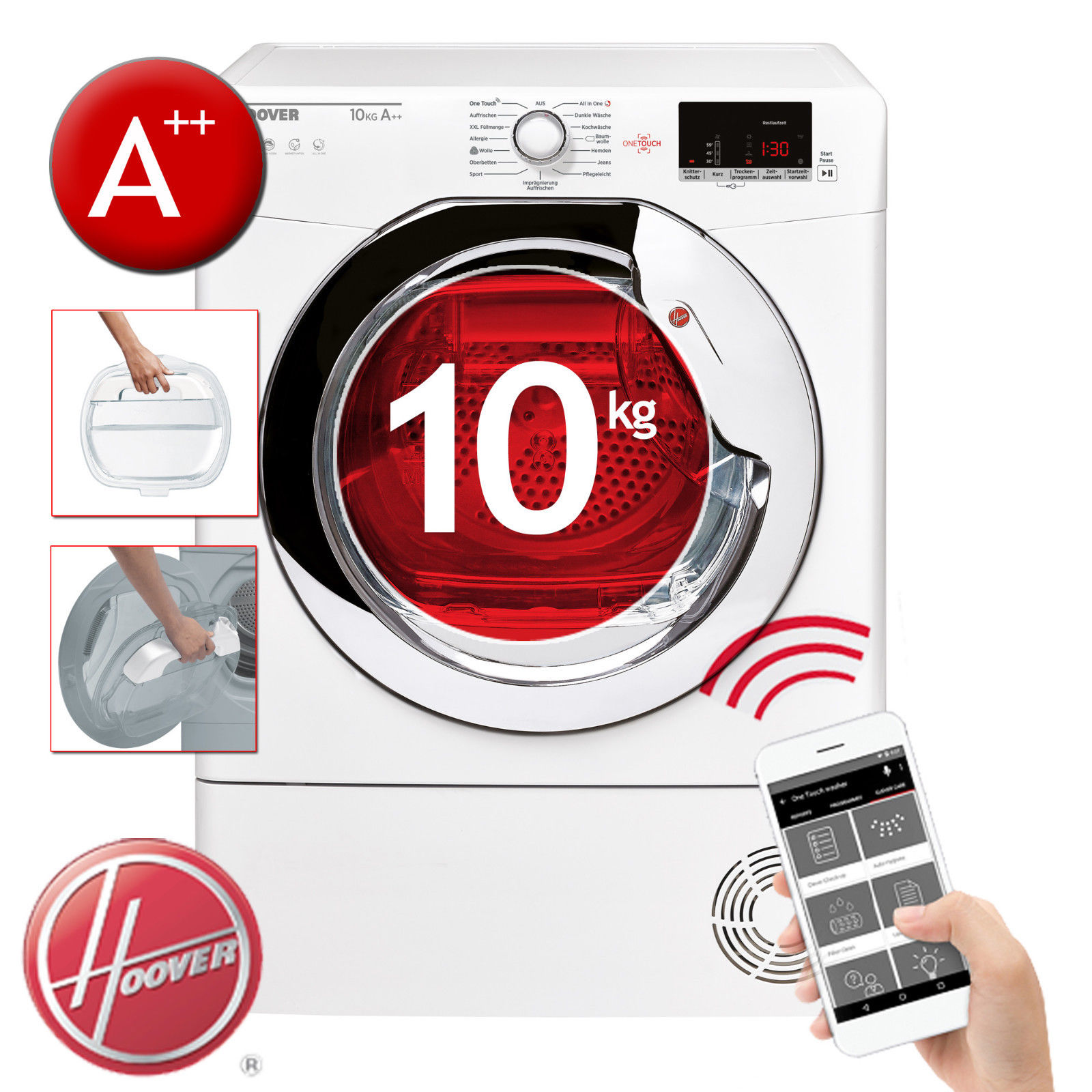 10 KG Wärmepumpentrockner Hoover GDX H10A2DCEX-84 für 379,90 EUR inkl. Versand