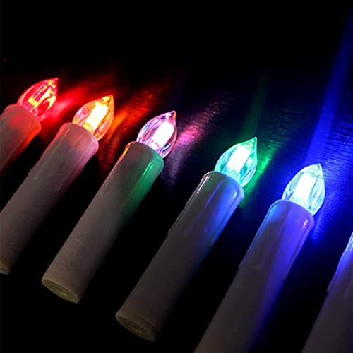 SWANEW 30x Bunt LED Weihnachtsbaumkerzen Kabellos mit Fernbedienung Batterien, 17.5D x 12W x 10.5H cm