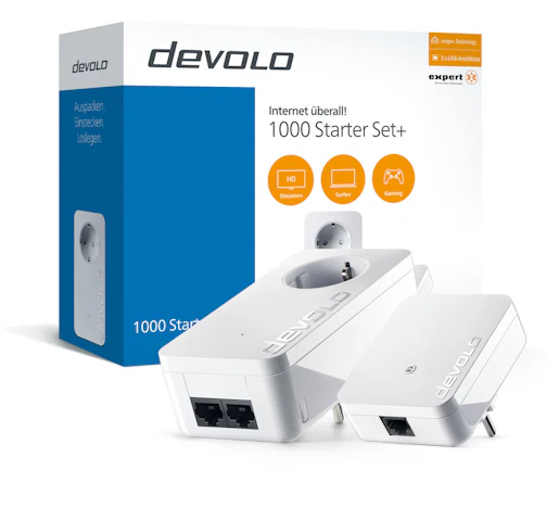 DEVOLO 1000 Starter Set+ Kombi aus 1000+ und 1000mini Powerline für 43,99€ (statt 55€)