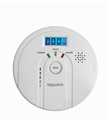 Tepoinn Kohlenmonoxid Detektor CO Alarm Rauch und Alarm mit Digital Display Elektrochemische CO Sensor für 8.99 EUR