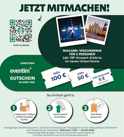 Starbucks Music Summer Gewinnspiel mit Garantiegewinn