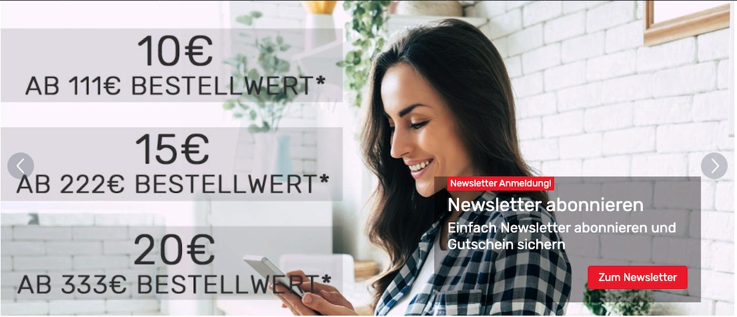 Neckermann Gutschein im Newsletter erhalten