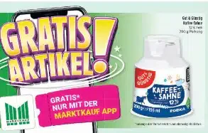 Marktkauf APP: Gut u. Günstig Kaffeesahne gratis
