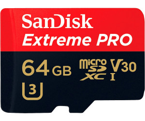 SanDisk Extreme PRO SD UHS-I U3 V30 SDXC 64GB (SDSDXXG-064G) für 19,99 EUR