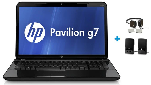 HP Pavilion g7-2245sg für 419€ inkl. Headset und Lautsprecher - 17,3" Notebook mit AMD A8-4500M, 4GB Ram, 750GB
