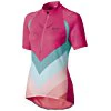 Odlo Damen Teamtrikot Radsport Stand-Up Collar Short Sleeve 1/2 Zip Nino, Rose Red - Hot Coral - Peacock Blue, XL, 410841