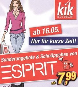 Esprit-Kleidung bei Kik Kaufen und den vollen Kaufpreis + 10€ von Esprit zurückbekommen
