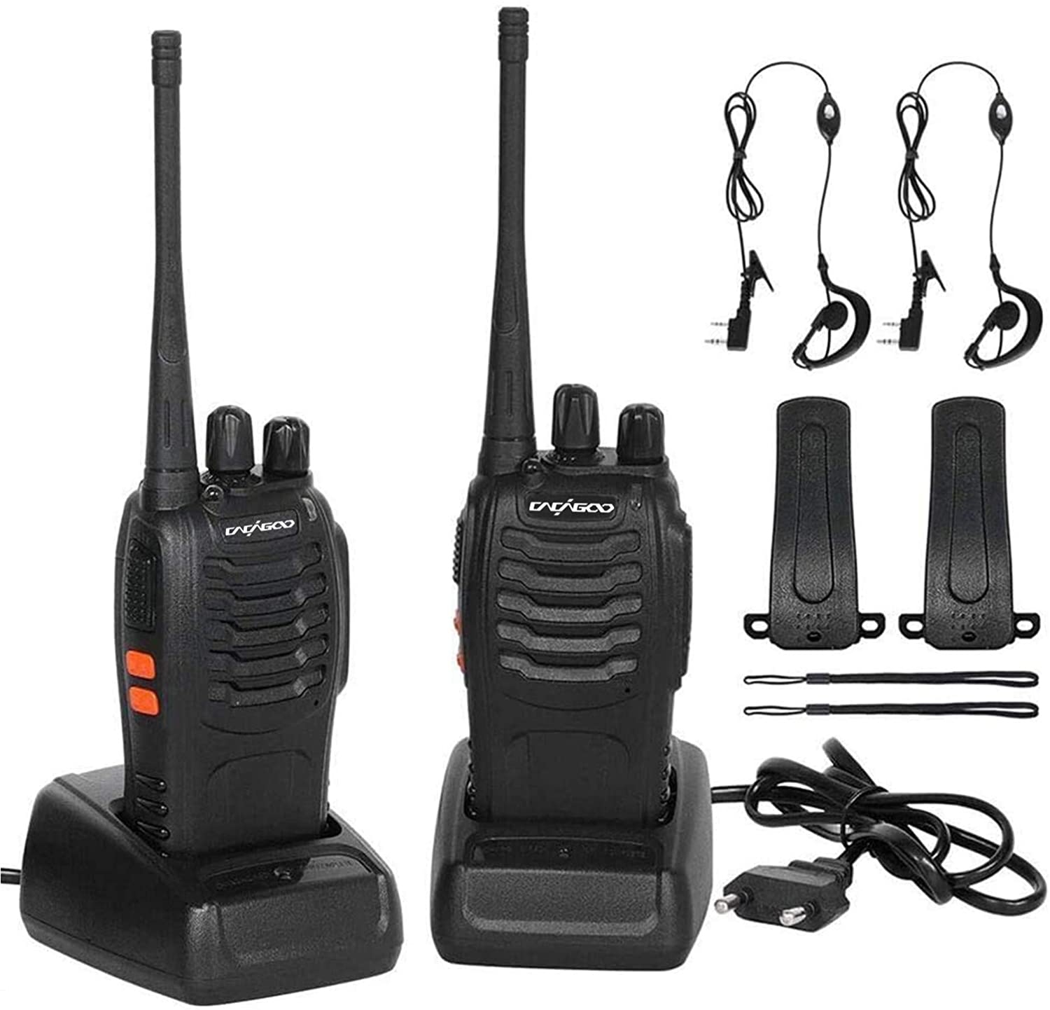 Walkie Talkie 2er-Set PMR446 mit 6km Reichweite / 16 Kanäle von CACAGOO