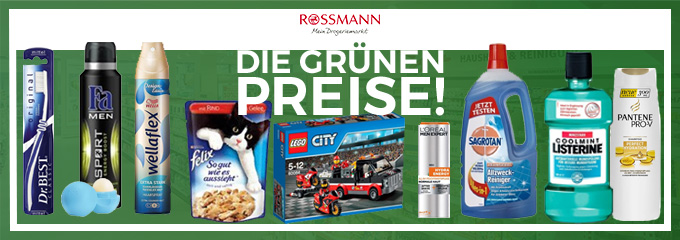 Top 10 Grüne Preise bei Rossmann am 01.03.2017 - z.B. Pantene Pro-V Shampoo für 0,45€