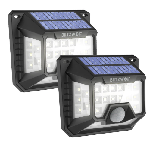 2 Stück BlitzWolf Solar wasserdichte Wandleuchte