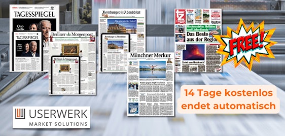 Userwerk-Aktion: 14 Tage kostenlos lokale Tageszeitungen lesen