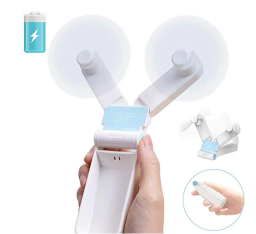 €7 Mini Doppelköpfe Handventilator, faltbar, tragbar