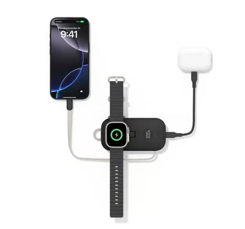 Belkin 3-in-1 Powerbank 10.000 mAh (45 W) mit Apple Watch-Ladegerät (Schwarz) für 76,49€ statt 89,99€