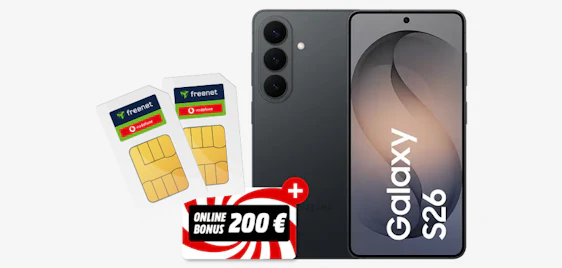 Trade-In KRACHER mit 179€ GEWINN 🚀 Samsung Galaxy S26 mit 512GB & Vodafone-Doppelkarte📱