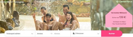 Nur heute! Verrückter Mittwoch bei CenterParcs - z.B.: 4 Tage Park Nordseeküste im Comfort-Apartment ab 139€