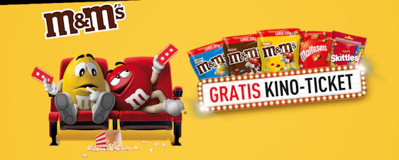 Maltesers, M&M’s, Skittles Aktionspackungen für 10€ kaufen & gratis Kinoticket sichern 🎞️🍿