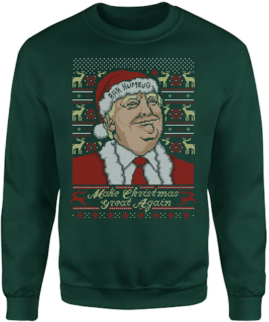 Make Christmas Great Again! Weihnachtspullover für 17€ - mit Motiv von älterem Herrn, den man aus dem Fernsehen kennt