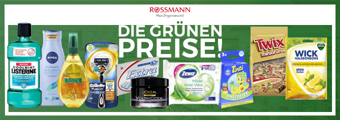 Top 10 Grüne Preise bei Rossmann am 08.03.2017 - z.B. Nivea Shampoo für 0,65€