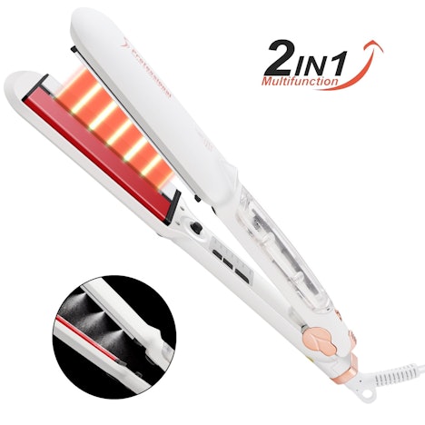 Glätteisen Infrarot Dampf Temperatur verstellbar Professioneller Haarglätter mit Ionen Technologie und Heizung Infrarot