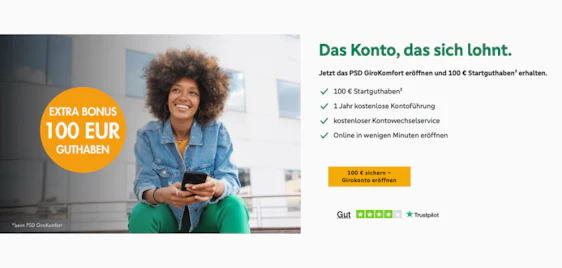 100€ Bonus sichern 👉 GiroKomfort-Konto bei PSD Bank RheinNeckarSaar - inkl. 1 Jahr VISA Card kostenlos