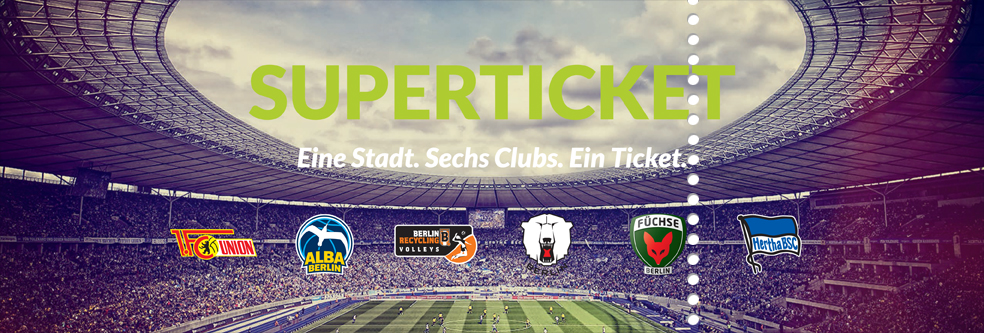 Berlin Superticket für 55€ - Für 6 Spiele: Jeweils ein Ticket für Hertha, Union, Alba uvm.