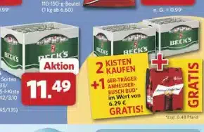 Combi: 1 Sixpack Anheuser Busch Buds beim Kauf von 2 Kisten Becks