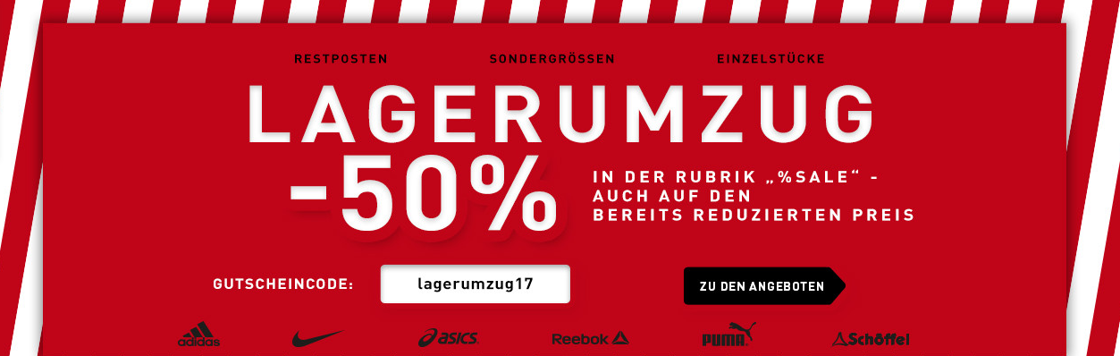 50% Rabatt durch Lagerräumung bei Intersport
